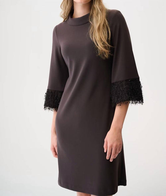 Joseph Ribkoff - High-neck Knee-length Shift Dress