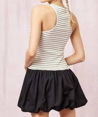 Illa Illa - Striped Rib With Bubble Hem Mini Dress