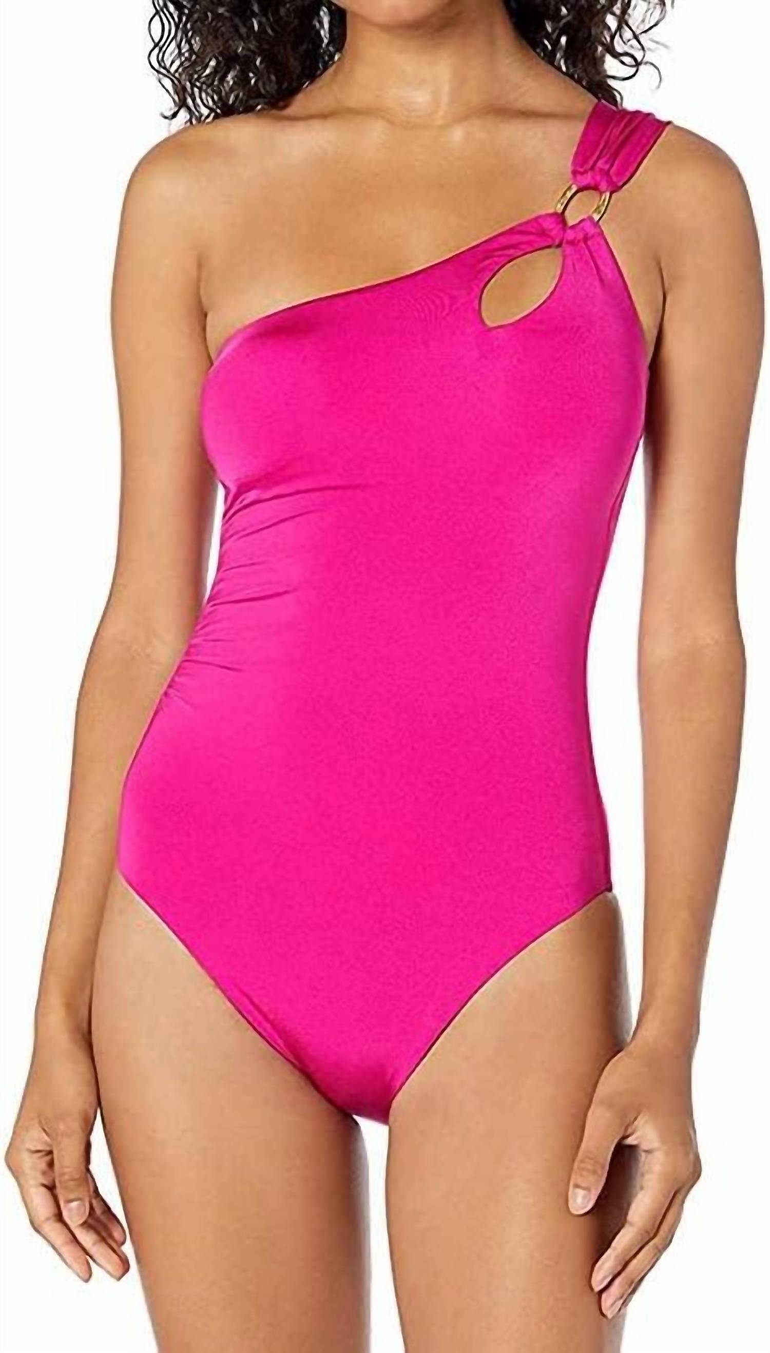 Trina Turk - Solid One Shoulder One-Piece Bikini