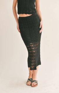 Sage The Label - Cappuccino Open Knit Midi Skirt
