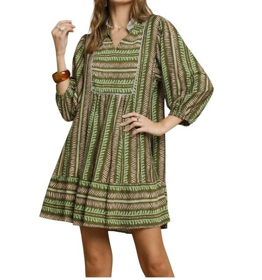 Umgee - Aztec Print Babydoll Dress