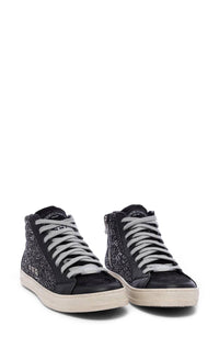 P448 Women's Skate High Top Sneaker in black white - women's sneaker - detail view