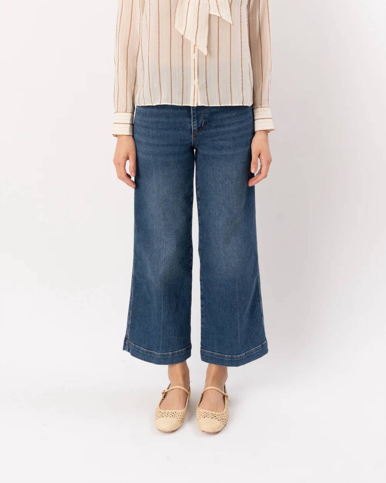 Frame - Seamed Wide Trouser Crop Jean