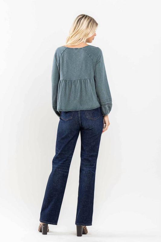 Judy Blue - High Waist Button Fly Straight Jeans