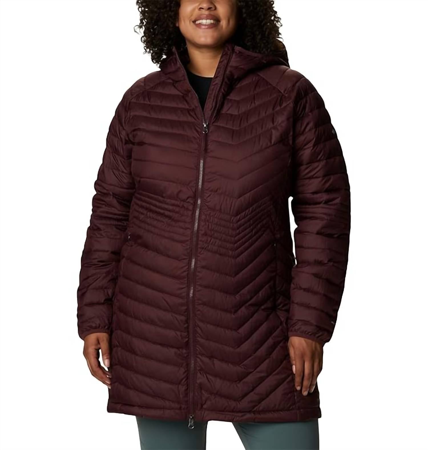 Columbia Powder Lite Mid Quilted Hooded Puffer Jacket in malbec - women's jacket - view 6