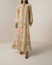 HEMANT & NANDITA Anah Maxi Dress in peach - women's dress