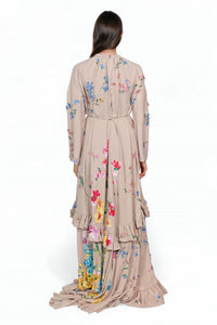 Valentino - Floral Embroidered Ruffle Hem Gown