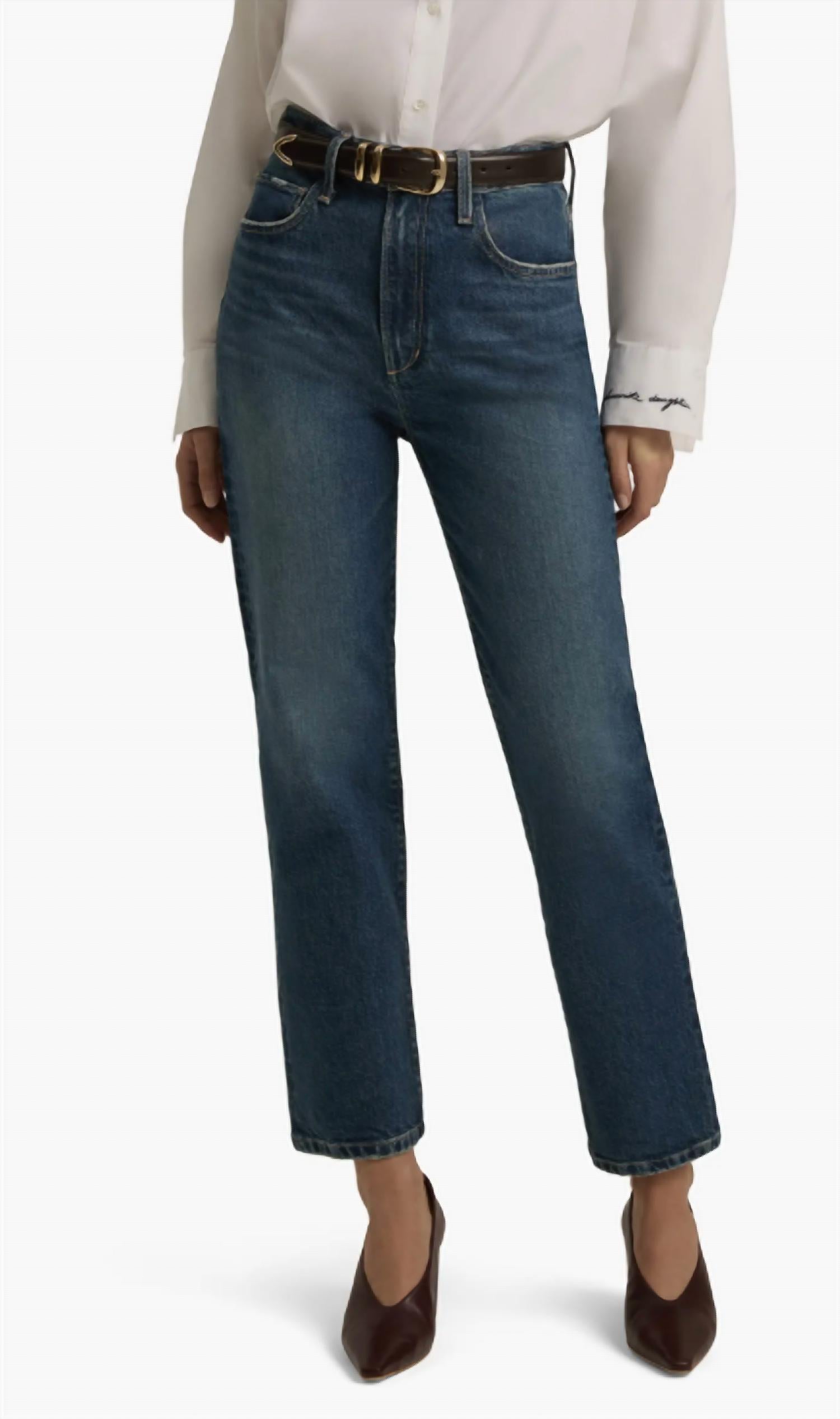 Favorite Daughter Valentina Straight Jeans in cambridge - women's jeans
