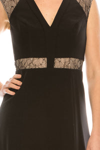 Aidan Mattox - Sleeveless Lace-detail Evening Dress