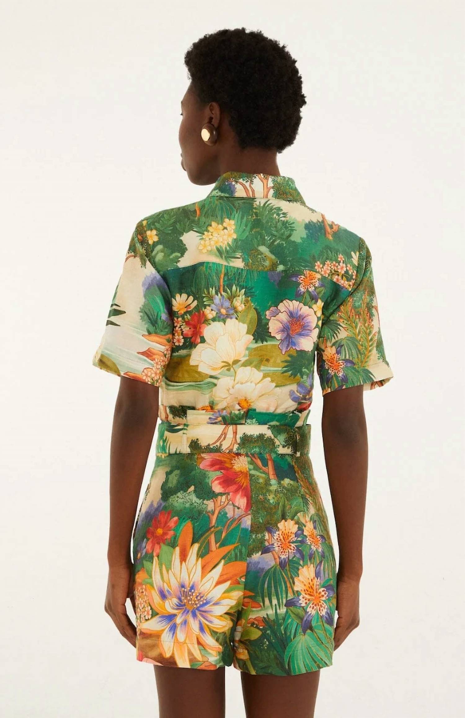 Farm Rio - Ecovero Linen Floral Romper