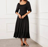 Karen Kane - Blouson Sleeve Smocked Midi Dress