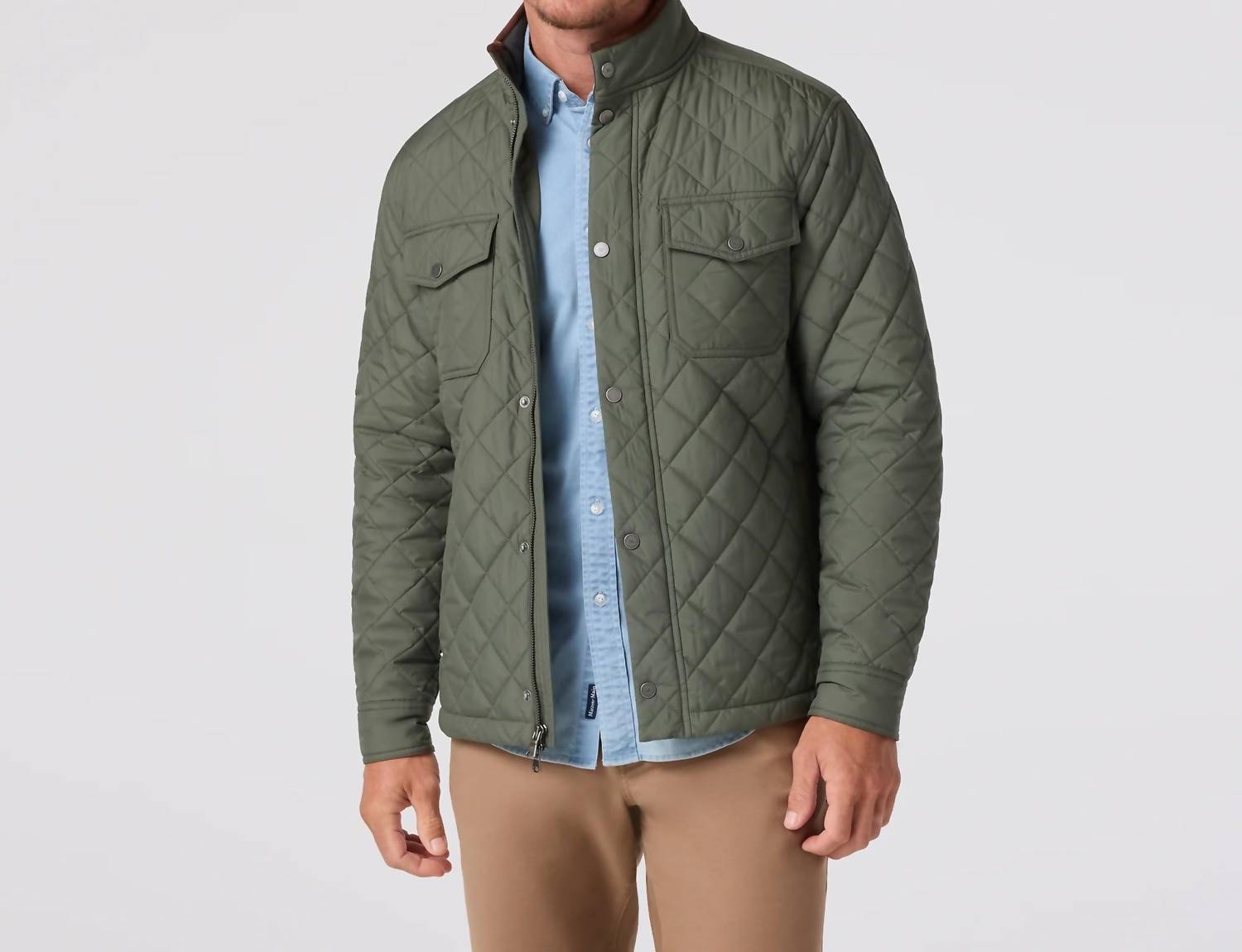 Mizzen + Main Brentwood Quilted Jacket in olive - men's jacket