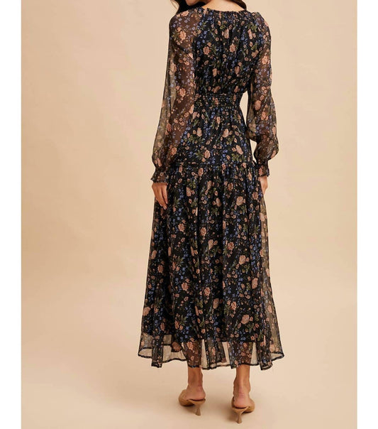 In-Loom - Long Sleeved Smocked Maxi Dress