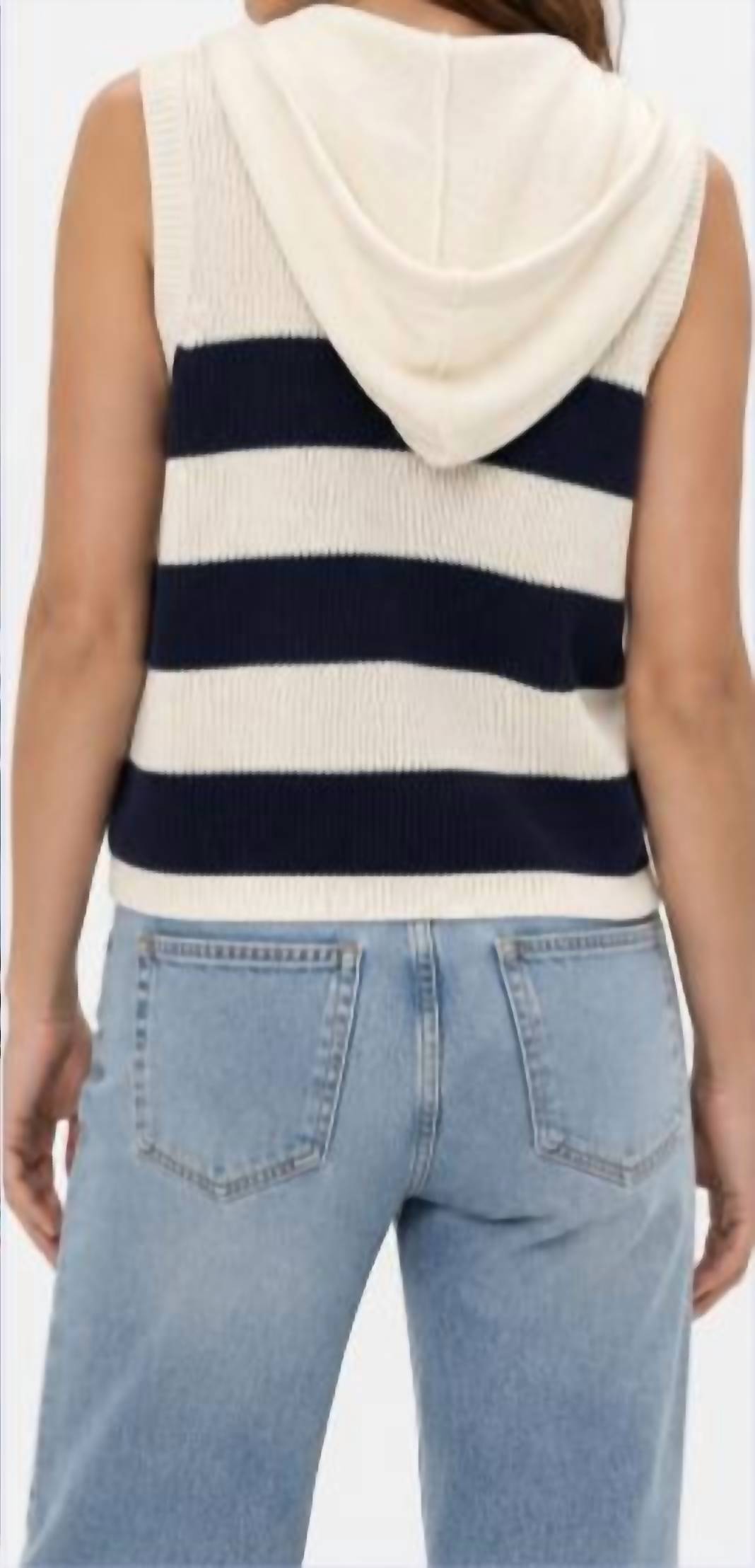 Central Park West - Daphne Stripe Hooded Vest