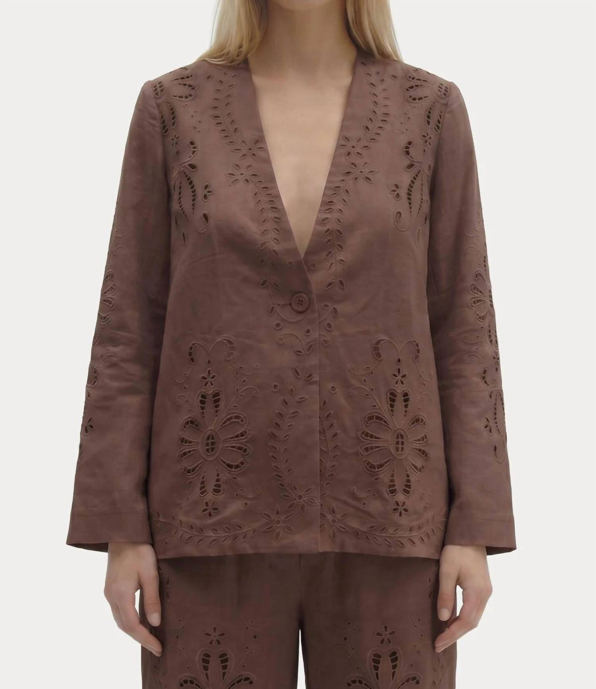Berenice - V-neck Broderie Blazer