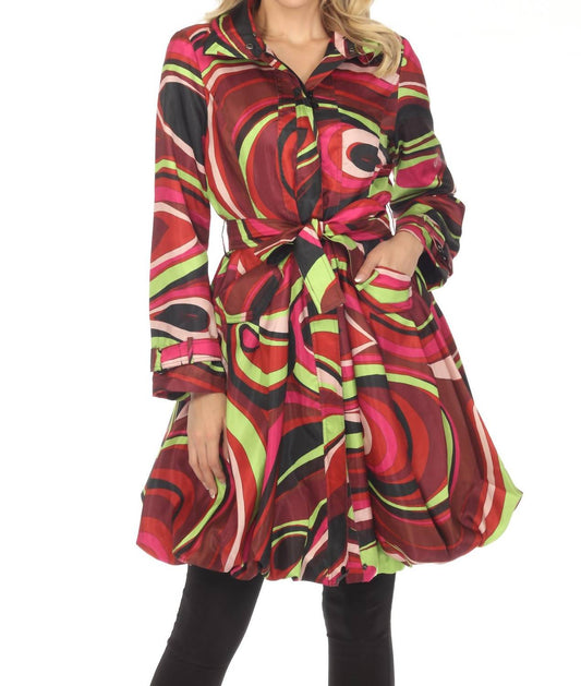 Samuel Dong - Bougainvillea Belted Water Resistant Bubble Trench Coat