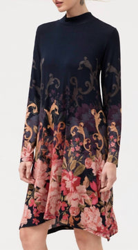 Johnny Was Janie Favor Mock Neck Swing Dress in cei - women's dress - alternate view