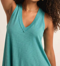 Z Supply Women's Maddox Mini Dress in cabana teal - women's dress - alternate view