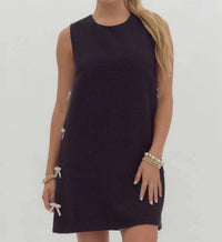 Entro - Textured Embellished Bow Mini Dress