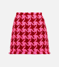 Versace - Low-rise Houndstooth Tweed Mini Skirt