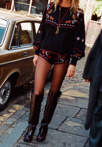 never fully dressed Jamie Long Sleeve Jumper in black - women's sweater