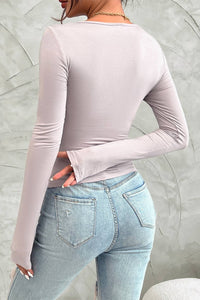So Me - Deep V Neck Low Cut Twist Elastic Top