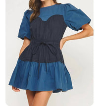 Strut & Bolt - Pin-tuck Detail Poplin Mini Dress