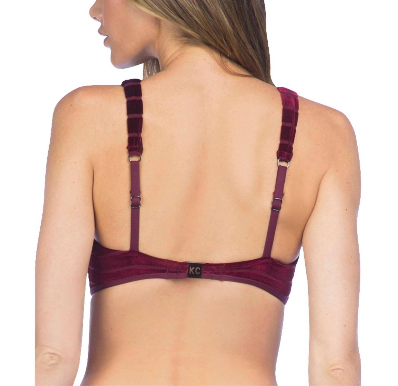 Kenneth Cole - Stripe Mesh High Neck Bikini Top