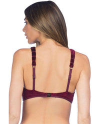 Kenneth Cole - Stripe Mesh High Neck Bikini Top