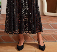 Karen Kane - Lylah Contrast Lace V-neck Dress