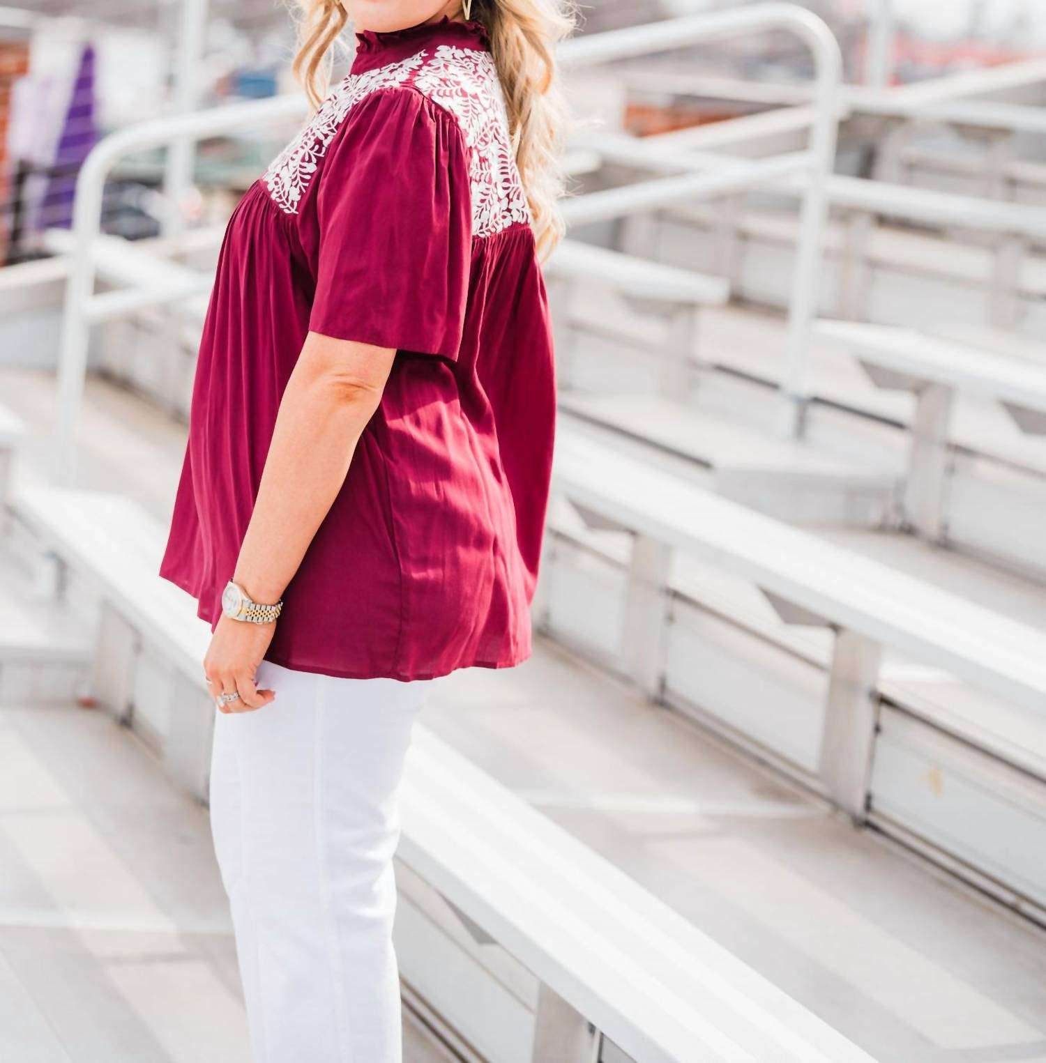 Layerz Clothing - Elko Ruffle Collar Top