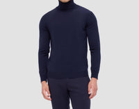 Bugatchi Uomo Super Merino Wool Turtleneck Sweater in midnight - men's sweater