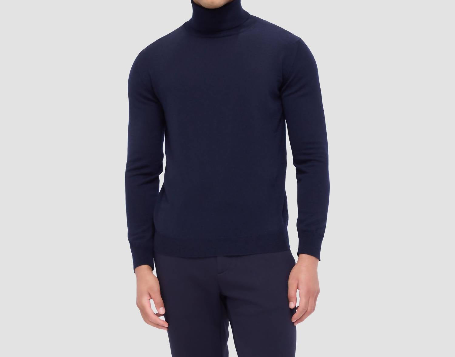 Bugatchi Uomo Super Merino Wool Turtleneck Sweater in midnight - men's sweater