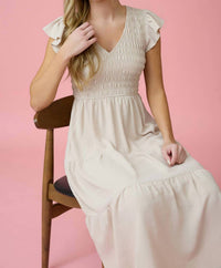 Blu Pepper - Flutter Sleeve Maxi Dress