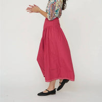 Sonmer - Geometric Embroidery A-line Skirt