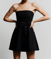 Third Form - Buckle Up Strapless Mini Dress