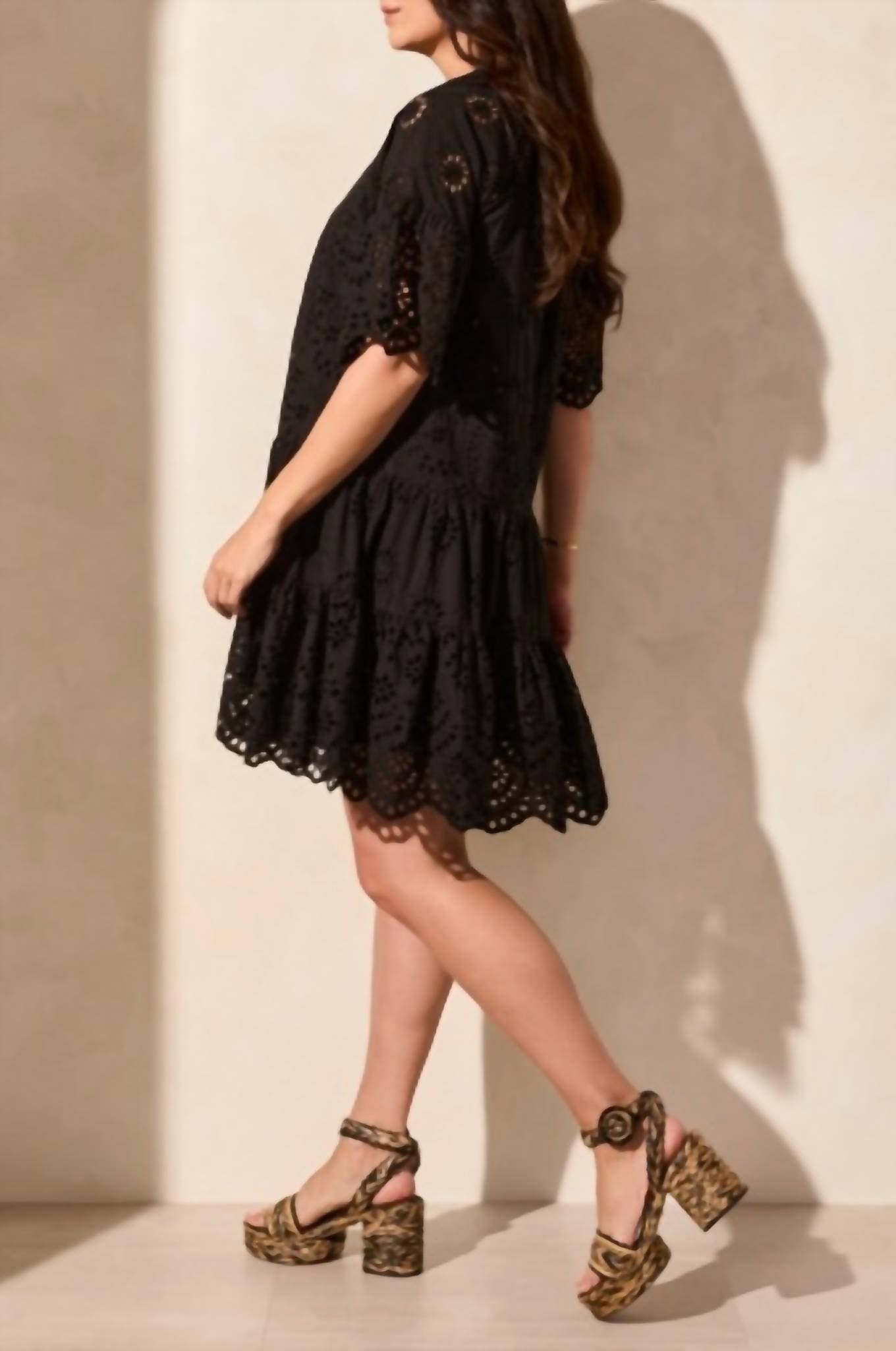 Tribal - Mixed Pattern Eyelet Dress