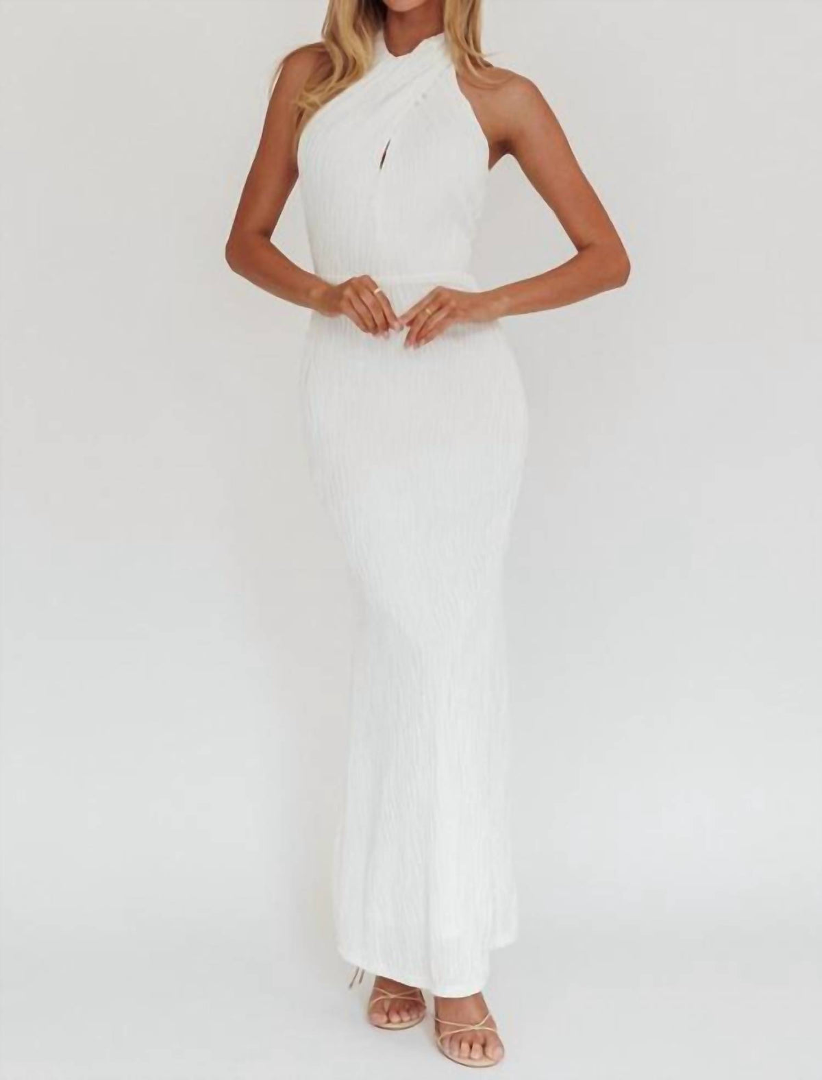 One & Only - Textured Halter Maxi Dress