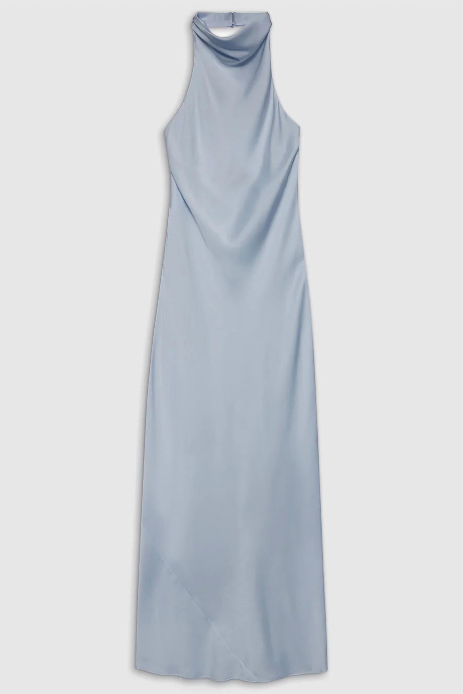 ANINE BING Eliana Dress in silver blue - women's dress - alternate view