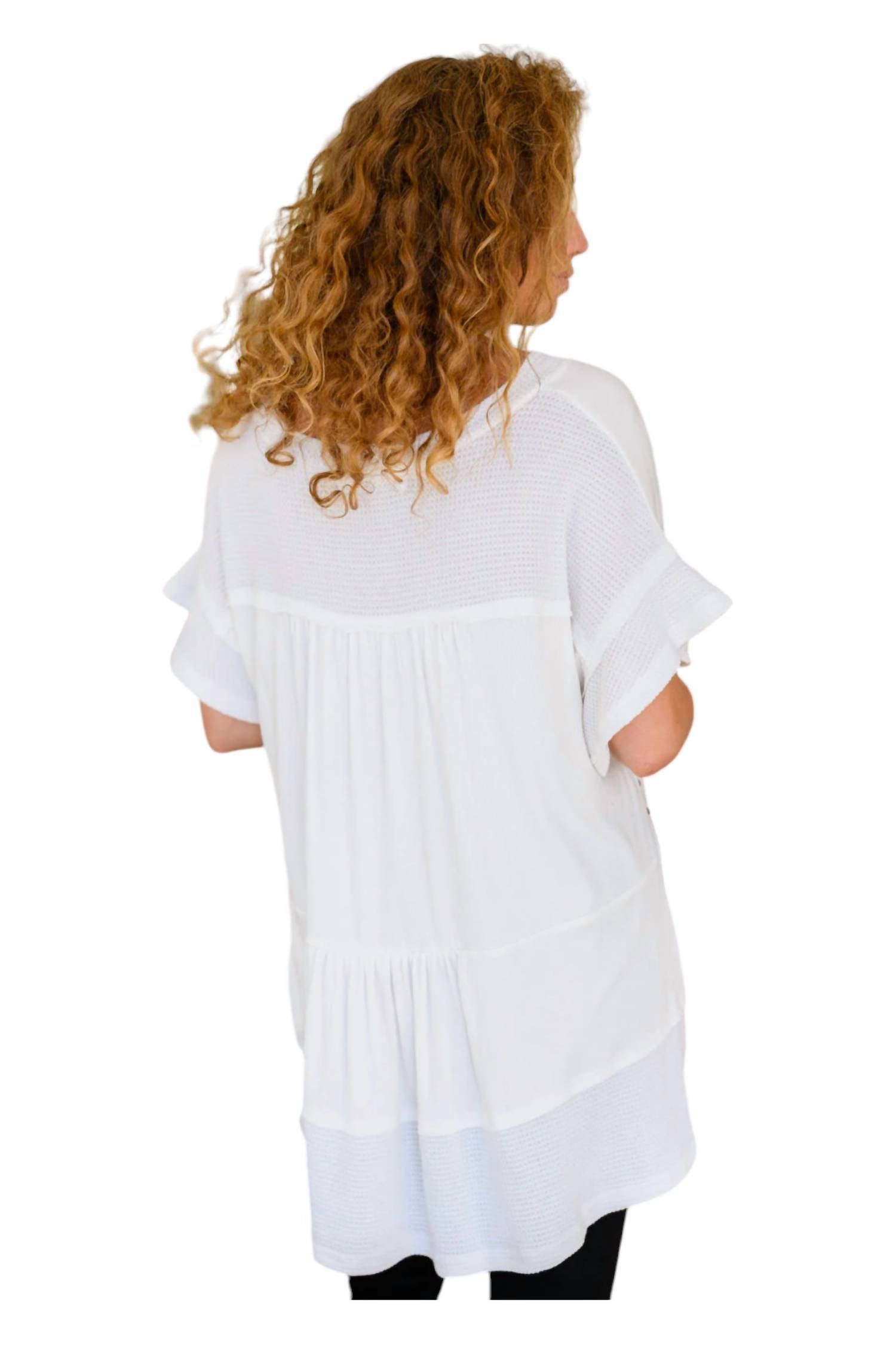 One Eleven North - Giving In V Neck Spliced Top