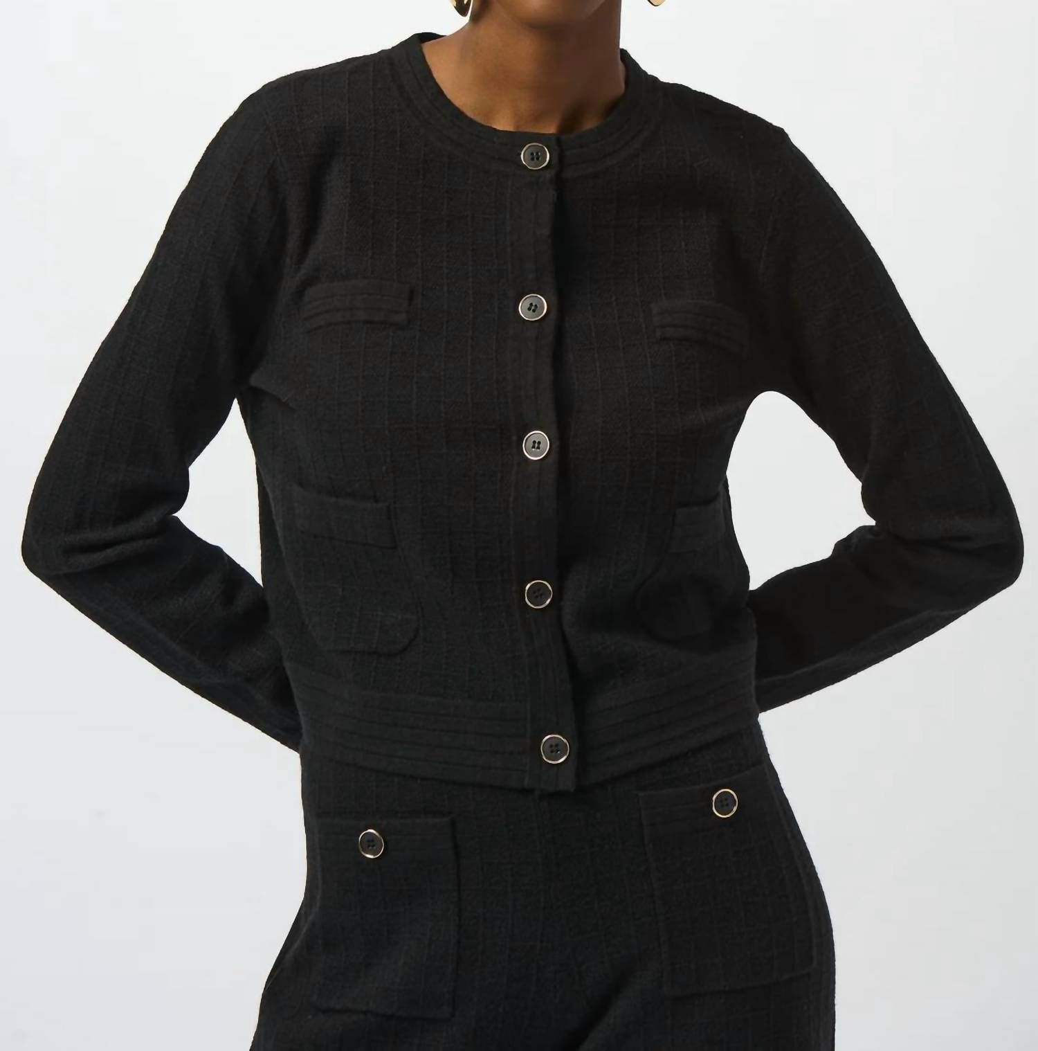 Joseph Ribkoff - Crew Neck Button Front Jacket
