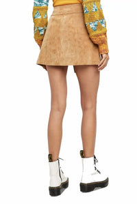Free People Ari Wrap Skirt in camel - women's skirt - detail view