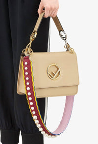 Fendi Women's You Pearl Embellished Shoulder Bag Strap in black cherry lemon - women's item - alternate view