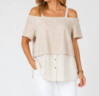 Mystree - Off The Shoulder Mixed-media Top