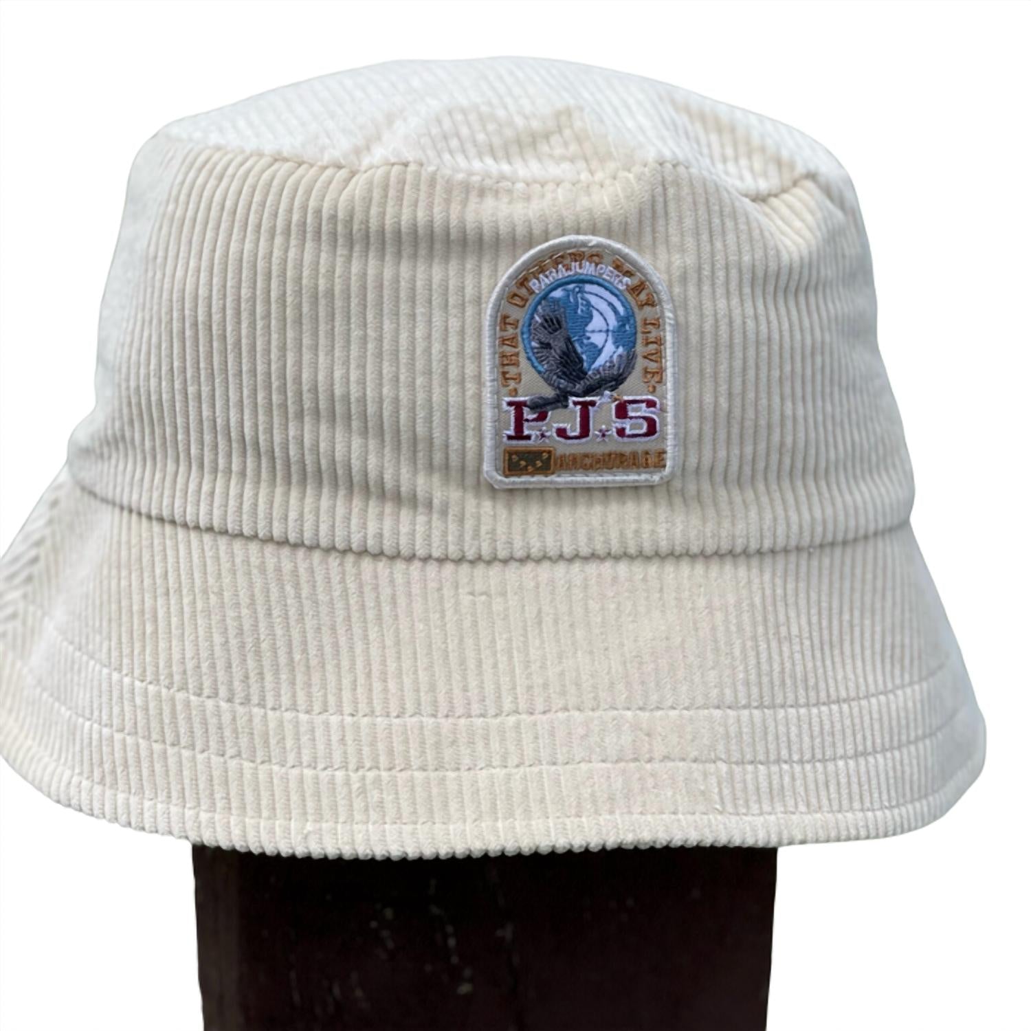PARAJUMPERS Women's Corduroy Bucket Hat in tapioca - women's hat - detail view