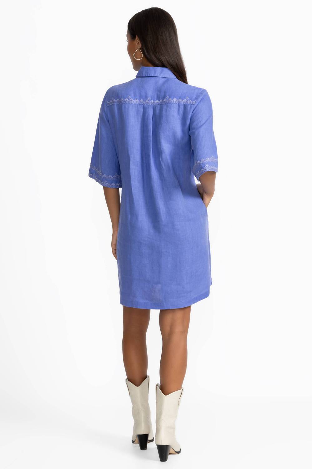 Johnny Was - Kimono Sleeve Linen Shirt Dress