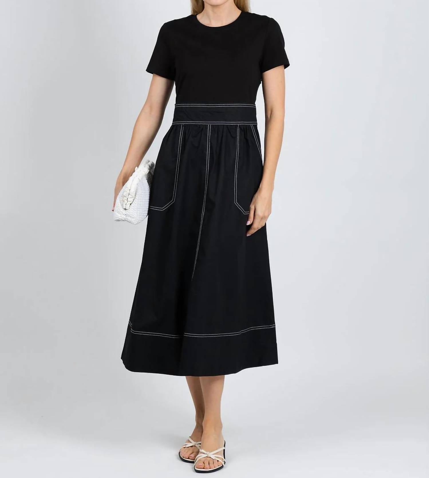 Elliott Lauren - Knit Woven Combo Dress