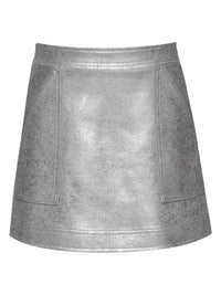 G.B.Y.M. - Shimmer Foil Faux Leather Aline Skirt