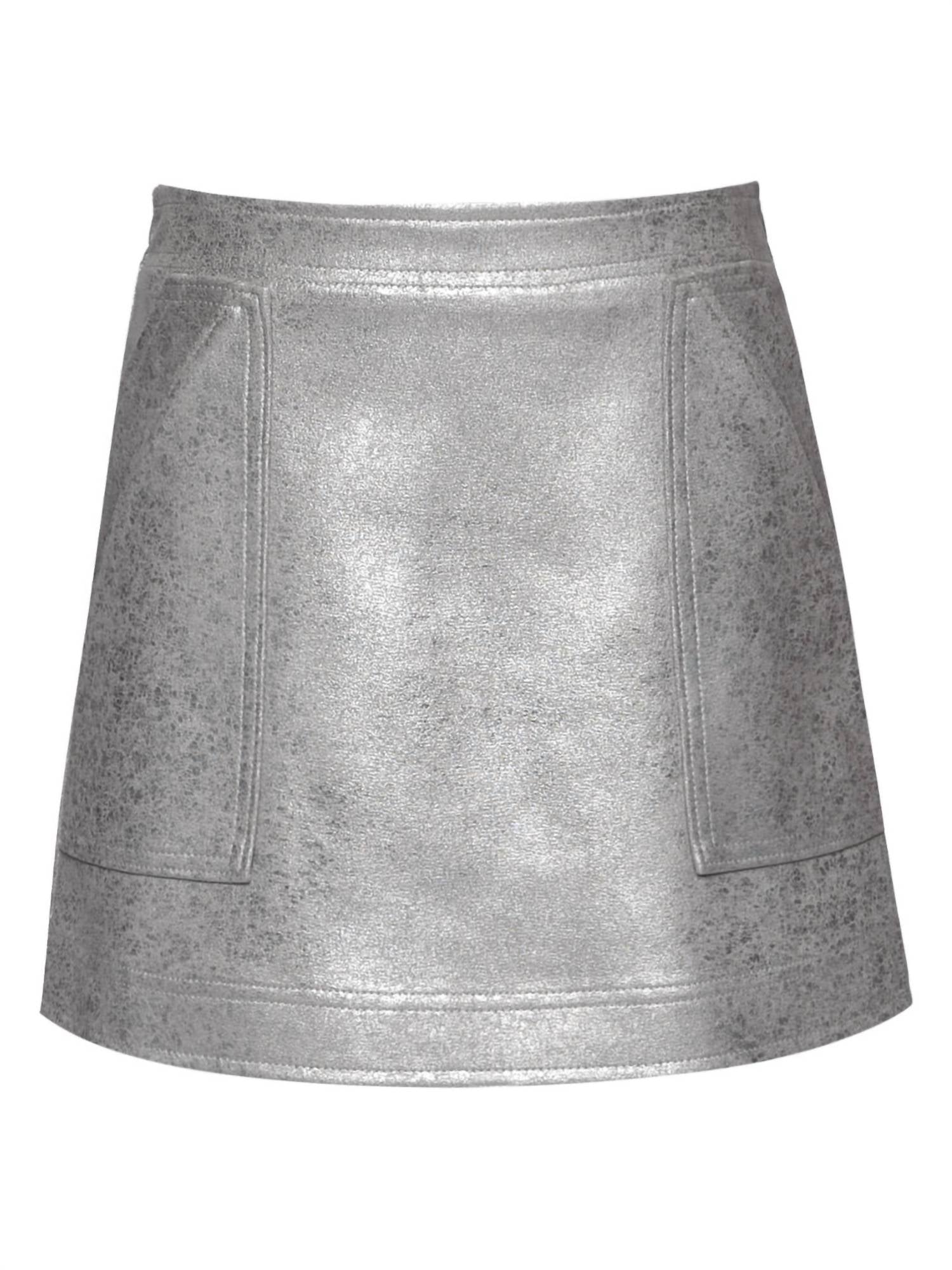G.B.Y.M. - Shimmer Foil Faux Leather Aline Skirt