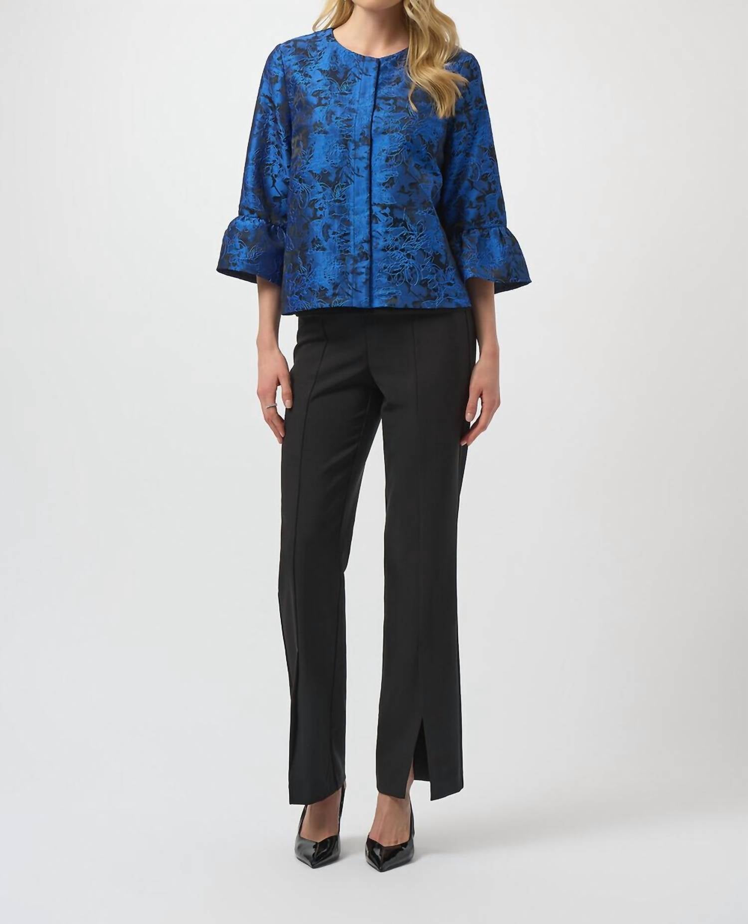 Joseph Ribkoff - Floral Blazer With Flare Sleeves